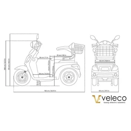 Vue avant du tricycle électrique montrant guidon et affichage digital